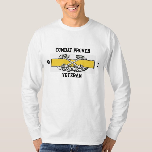 , 19, D, bevisad strid, veteran Tee Shirt (Framsida)