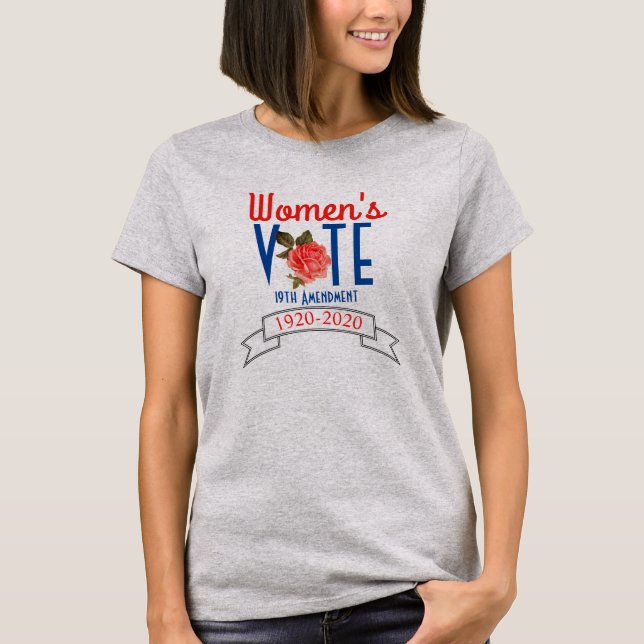 19:e ändringen Kvinnors röst T-Shirt (Framsida)
