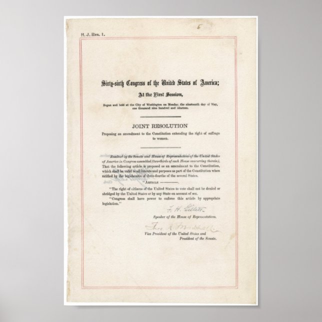 19:e ändringen poster (Framsidan)