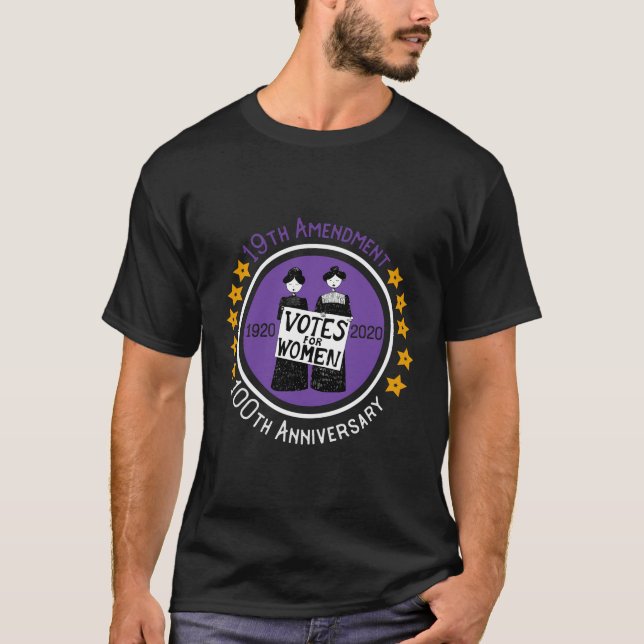 19:e ändringen Xix Suffragette 100-årsdagen T Shirt (Framsida)
