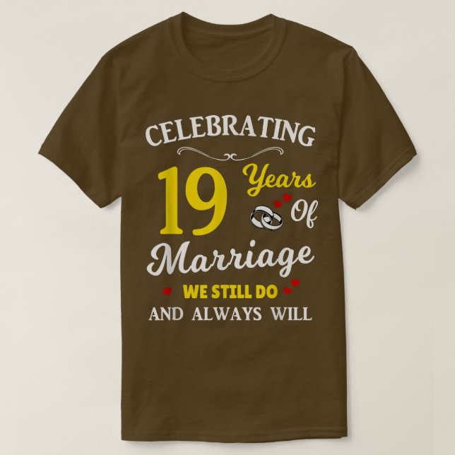 19:e året Bröllop T Shirt (Design framsida)