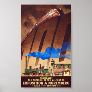 19:e århundradet för tyska järnvägen Vintage affis Poster