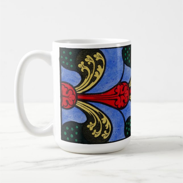 19:e århundradets fönsterglasdesign för mittskepp kaffemugg (Vänster)