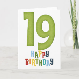 19:e årskort för Grattis på födelsedagen Kort