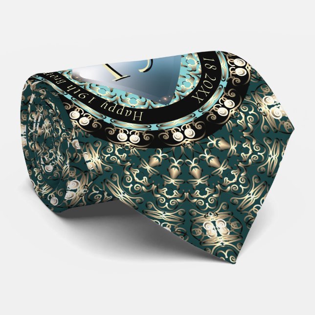 19:e Bröllop-årsdagen Acquamarine MedallionText Slips (Rullad)