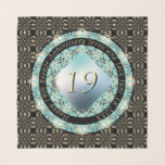 19:e Bröllop-årsdagen Black Acquamarine Medal. Sjal<br><div class="desc">Okej,  kärlek mandalas och fet design,  och det är din 19:e bröllop-årsdag? Då har du hittat perfekten scarf för din älskling i min butik på Zazzle!</div>