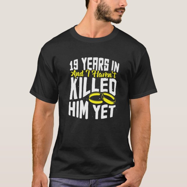 19:e Bröllop-årsdagen för Giftermål 19:e årsdagen T Shirt (Framsida)