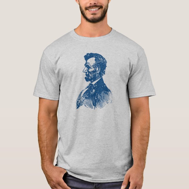 19:e C. Abe Lincoln, blå T Shirt (Framsida)