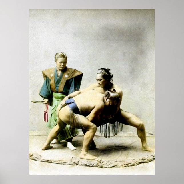 19:e C. Japanska brottare Poster (Framsidan)