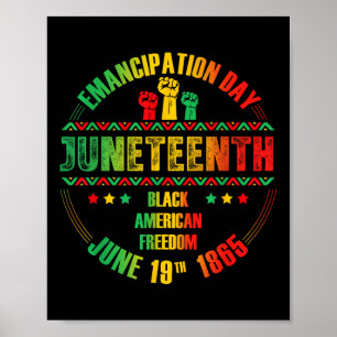 19:e Emancipation Day Black June 1865 M Poster