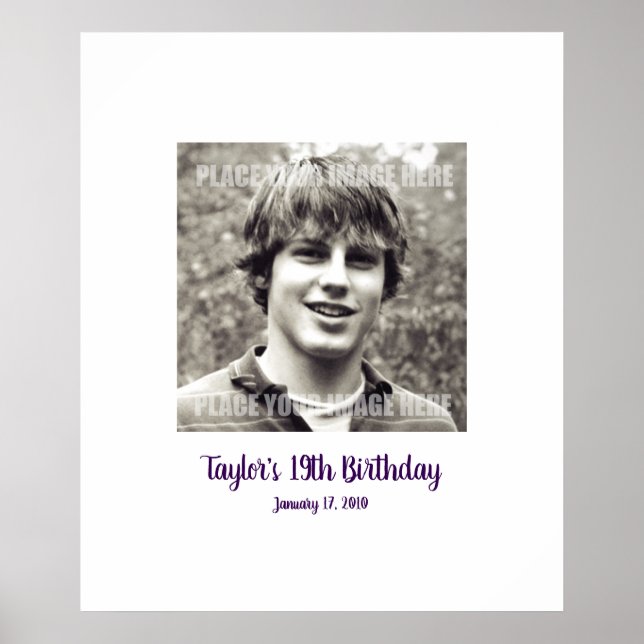 19:e födelsedag, 19:e inloggning i Party Board 19 Poster (Framsidan)