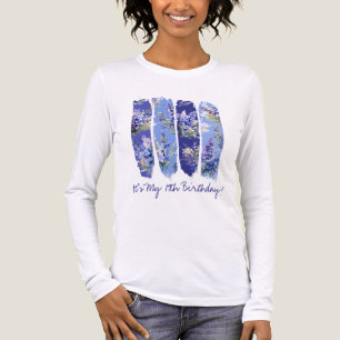 19:e födelsedag Blått juli födelsemånad blomma T Shirt