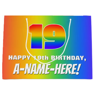 19:e födelsedag: färgstark, Roligt Rainbow Mönster