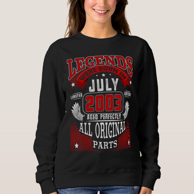 19:e födelsedag för arter födda i juli 2003 19 år t shirt (Framsida)