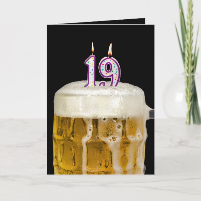 19:e födelsedag Svart Kort (Framsida)
