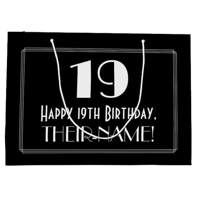 19:e födelsedagen: Art Deco Inspired Stil "19", Na (Baksidan)