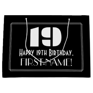 19:e födelsedagen ~ Art Deco Inspired Titta "19" +