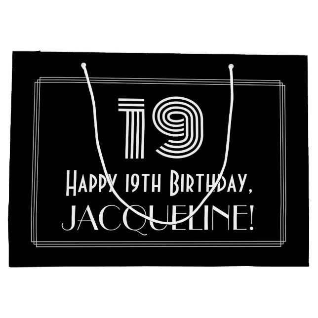 19:e födelsedagen - Art Deco Inspired Titta "19" o (Baksidan)