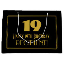 19:e födelsedagen - Art Deco Inspired Titta "19" o