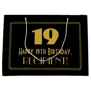 19:e födelsedagen - Art Deco Inspired Titta "19" o