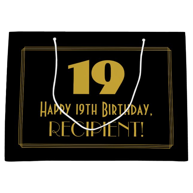 19:e födelsedagen - Art Deco Inspired Titta "19" o (Framsidan)