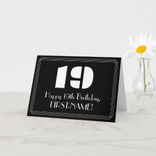 19:e födelsedagen: Art Deco Inspired Titta "19" oc Kort