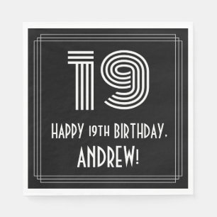 19:e födelsedagen: Art Deco Inspired Titta "19" + Pappersservett