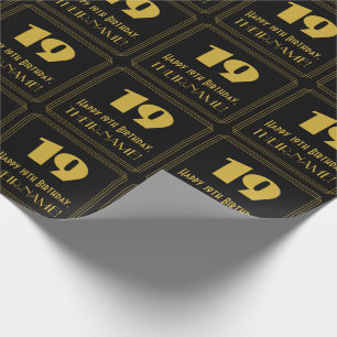 19:e födelsedagen - Art Deco Inspired Titta "19" Presentpapper