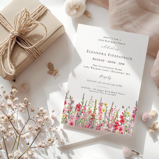 19:e födelsedagen augusti Födelsedatum - Månad - F Inbjudningar (Skapare uppladdad)