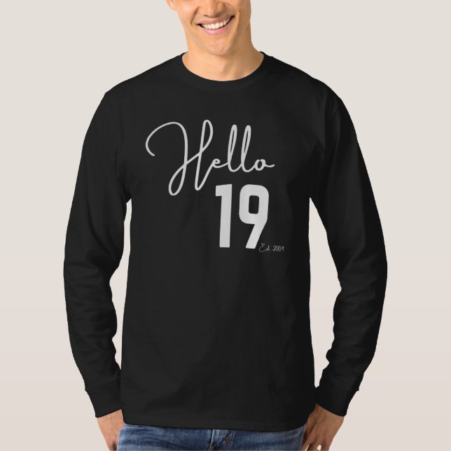 19:e födelsedagen Hej Nitton Hej 19:e Est 2003 T Shirt (Framsida)