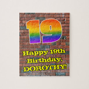 19:e födelsedagen: Roligt Graffiti-Inspired Rainbo Pussel