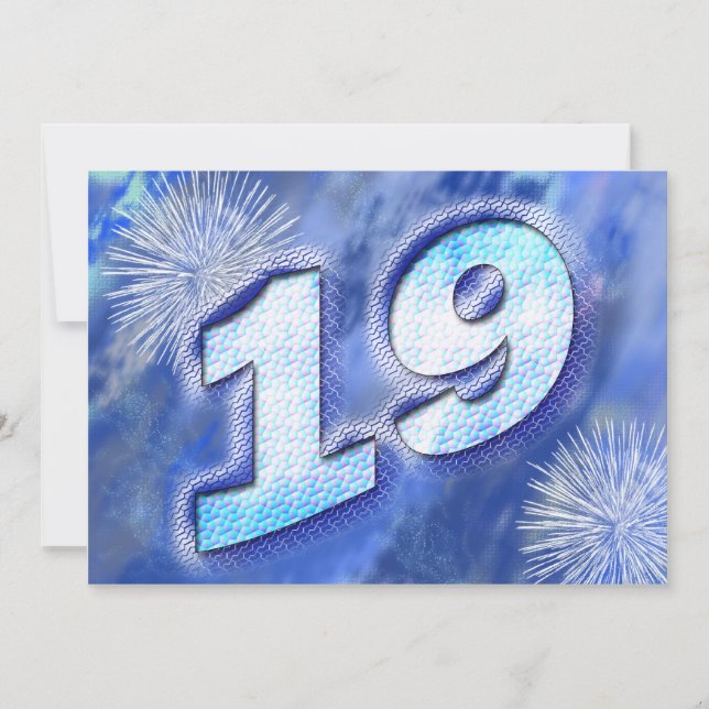 19:e Födelsedagsfest inbjudan (Framsida)