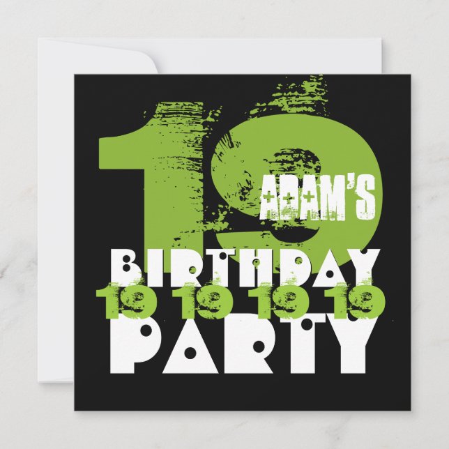 19:e Födelsedagsfesten 19 Åldersgräns Z19A Inbjudningar (Framsida)