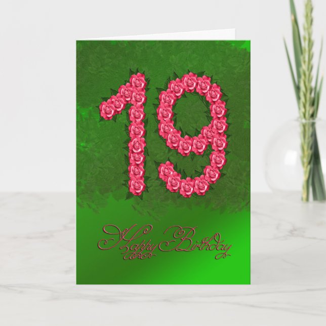 19:e födelsedagskort med ro och löv kort (Framsida)