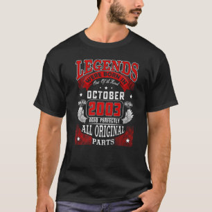 19:e födelsedagsljud född i oktober 2003 19 år t shirt