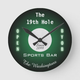 19:e Hål Golf-fritidshuset i Pub Rund Klocka