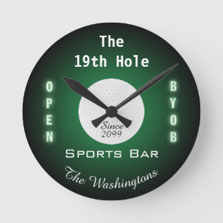 19:e Hål Golf-fritidshuset i Pub Rund Klocka