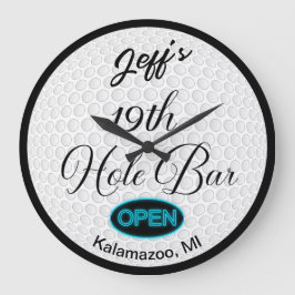 19:e Hål-Personligen Golf Boll Design Pub Stor Klocka