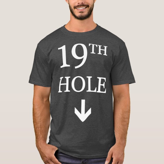 19:e Hål-pilen nedtill Golf T Shirt (Framsida)