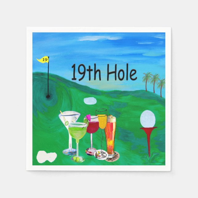 19:e hålet golfservetter pappersservett (Framsidan)