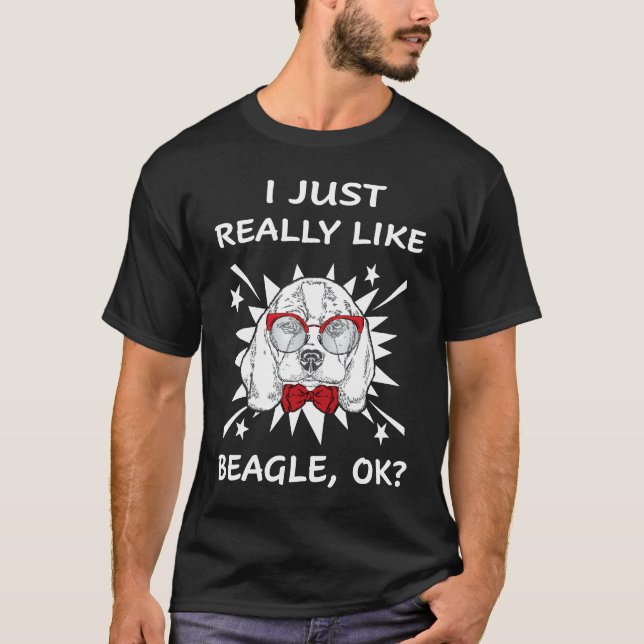 19 Jag bara Verkligen som Beagle T Shirt (Framsida)