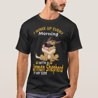 19 Jag vaknar varje morgon med en tysk schäferhund T Shirt