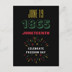 19 juni 1865 Juneteenth Svart historia Eldshow Helg Vykort