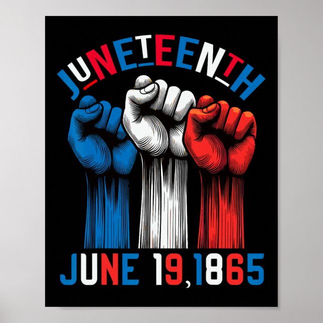 19 juni 1865, Rött vitt blått Flagga Färg Poster (Framsidan)