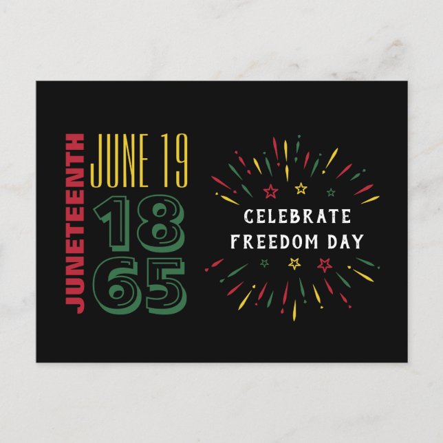 19 juni 1865 - svart historikfyrverkeri vykort (Framsida)