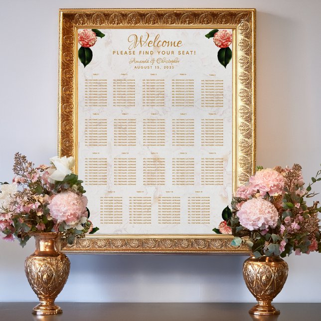 19 Marble Camellia, Bord, Bröllop Poster (Skapare uppladdad)