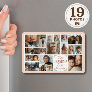 19 Photo Collage Best Grandma nånsin Magnet