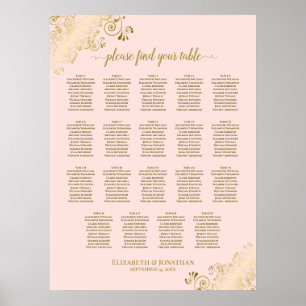 19 Rosa och Bröllop i Bord Poster