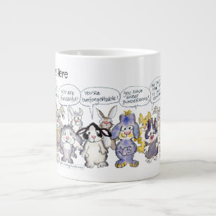 19 Tecknad Bunderful Bunny Rabbits Anpassningsbar Jumbo Mugg