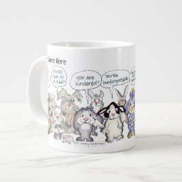 19 Tecknad Kaninuppskattning Jätte Mugg Jumbo Mugg